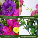 HyeFlora Artificial Flowers for Outdoors Fake Plants Outside Decoration, 12 Bundles Silk Colorful Morning Glory with Eucalyptus UV Resistant Realistic Faux Flowers for Planter Porch Patio Yard Garden