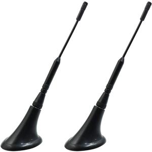 uxcell 2pcs DC 12V Black Adhesive Base Car Vehicle Roof Mount Decorative Antenna Aerial