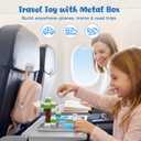 3 otters 32PCS Magnetic Building Blocks Winter Travel Set, STEM Magnet Cubes Toys with Metal Storage Box for Kids, Sensory Christmas Birthday Gifts for Boys & Girls