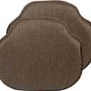 Klear Vu Gripper Omega Non-Slip Windsor Chair Cushions with Skid-Proof Seat Pad for Dining Room, Kitchen, and Office Use, 16x15 Inches, 2 Count (Pack of 1), Chestnut