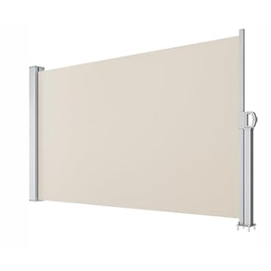 YITAHOME 118''X 63'' Retractable Side Awning Folding Privacy Screen Privacy Fence Waterproof UV-Resistant Privacy Awning Outdoor for Garden, Deck, Patio, Pools, Balcony, Beige