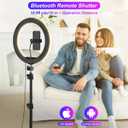 STALLY 10.2" Ring Light with Stand, 75" Tall Ring Light with Phone Holder and Wireless Remote, 12 Dimming Levels, 32 Color Modes Selfie Light Tripod for iPhone, Live Stream, Makeup, YouTube, TikTok