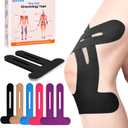 IEADEN Precut Kinesiology Tape for Knees, 10 Pcs - Knee Support & Stability, Knee Pain Relief Athletic Tape - Waterproof & Elastic, Breathable Hypoallergenic Latex-Free Tape, Black