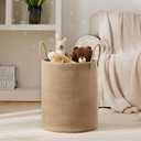 Woven Rope Laundry Hamper Basket by YOUDENOVA, 72L Tall Luandry Basket, Baby Nursery Hamper for Blanket Storage in Bedroom-Large-Jute