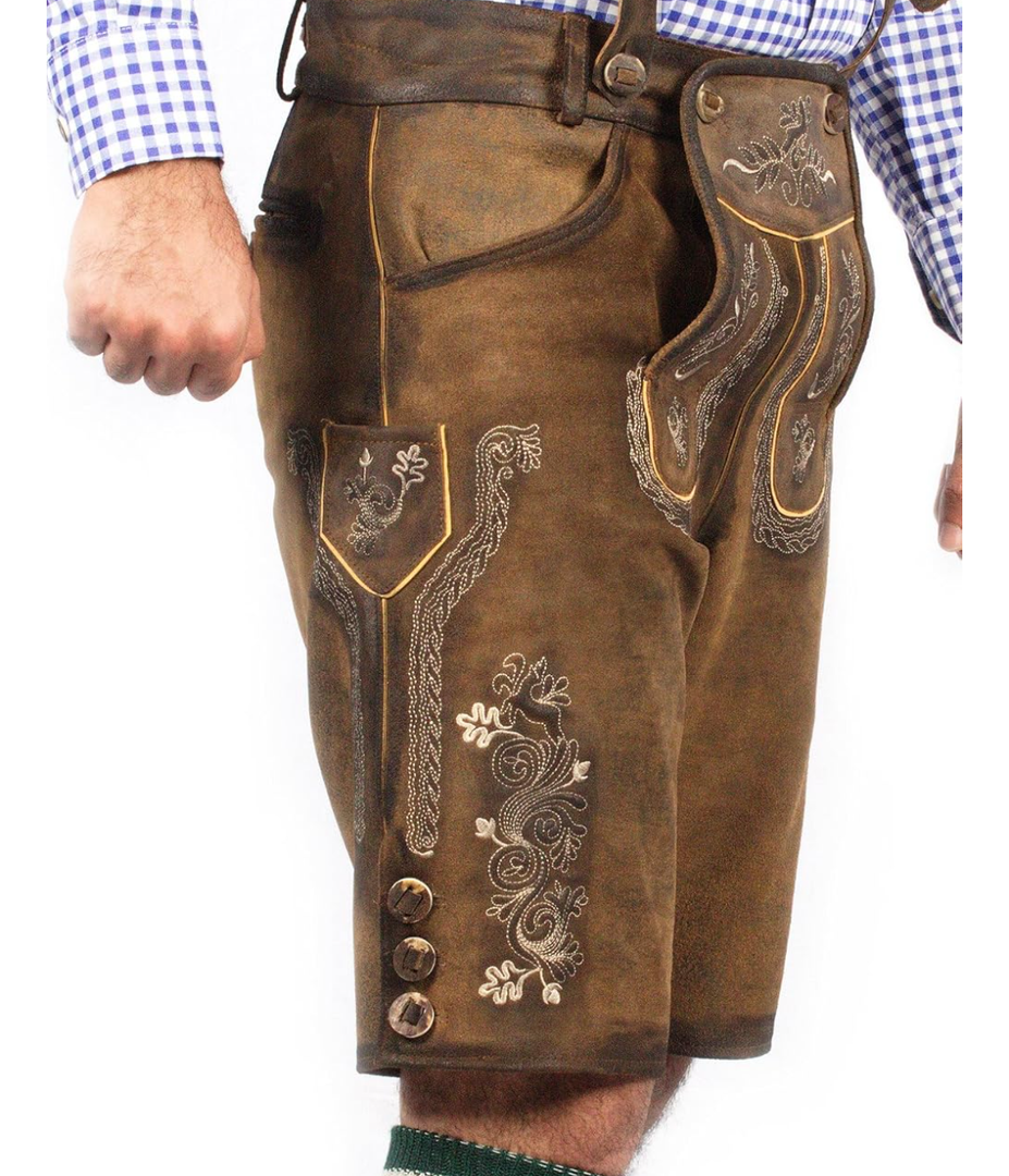 Lederhosen Store | Oktoberfest Bavarian Short Lederhosen Men | Traditional Authentic German Outfit 50