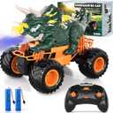Bennol Remote Control Dinosaur Truck Toys for Kids Boys 3-5 4-7, 2.4GHz RC Dino Car Toys with Light, Sound & Spray, Indoor Outdoor All Terrain Electric RC Monster Car Gifts for 3 4 5 8 10 12 Boys Kids