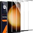 3 Pack HD Clear Tempered Glass Screen Protector for Samsung Galaxy S23 Ultra 5G, Fingerprint Unlock, 3D Curved, Scratch Resistant, Bubble-Free