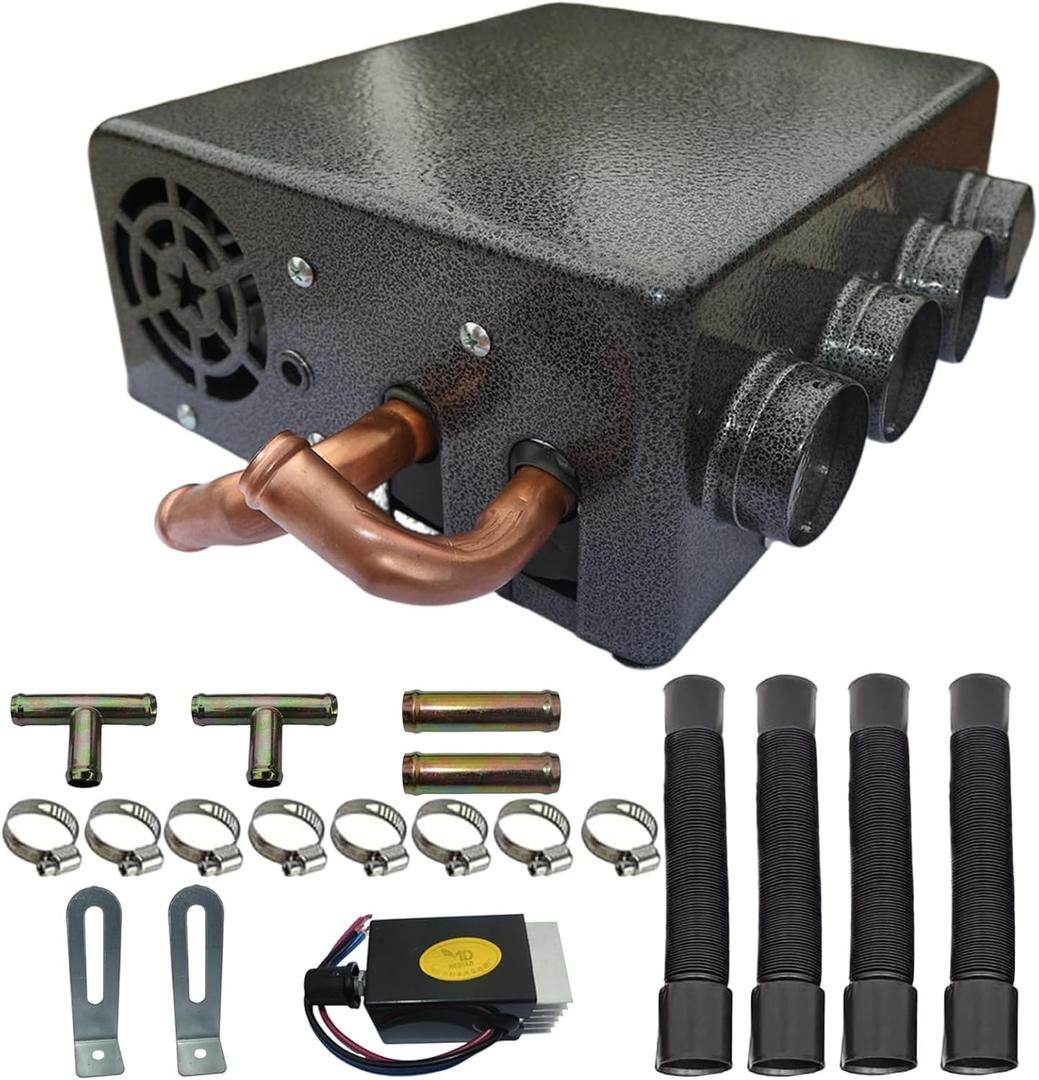 XuSha 8000 BTU 4 Ports 12 Volt Universal Car Truck Fan Heater Air Heater Diesel Portable Parking Heater Low Profile Universal Auxiliary Cab Heater
