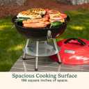 Cuisinart 14" Portable Charcoal Grill, Tabletop Outdoor Small Grill with Locking Lid and Dual Vents, Chrome Plated Travel Size BBQ Perfect for Camping, Tailgates, Cookouts, Red