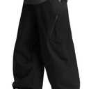 GSOU SNOW Womens Mens Snow Pants Baggy Snowboard Ski Pant Loose Waterproof Windproof Insulated Black, S