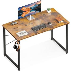 ODK 40 Inches Computer Desk for Home Office, Office Table for Small Spaces, Writing Desk with Headphone Hooks, Rustic Brown