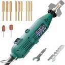 Ausacce Electric Chainsaw Sharpener Kit Adjustable Speed Chainsaw Chain Sharpener with 9 Titanium Coated Diamond Files for All Chainsaw Chain Sizes