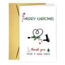 RUALOVE Cute Christmas Card for Beautician Hair Stylist, Christmas Appreciation Gifts for Beauty Shop Worker Hairdresser, Hair Stylist Xmas Thank You Card for Women Men Pack of 2
