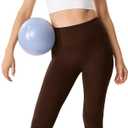 High Waisted Leggings for Women 25"/28" Inseam with Pockets Tummy Control Buttery Soft Yoga Pants (Brown, XS)