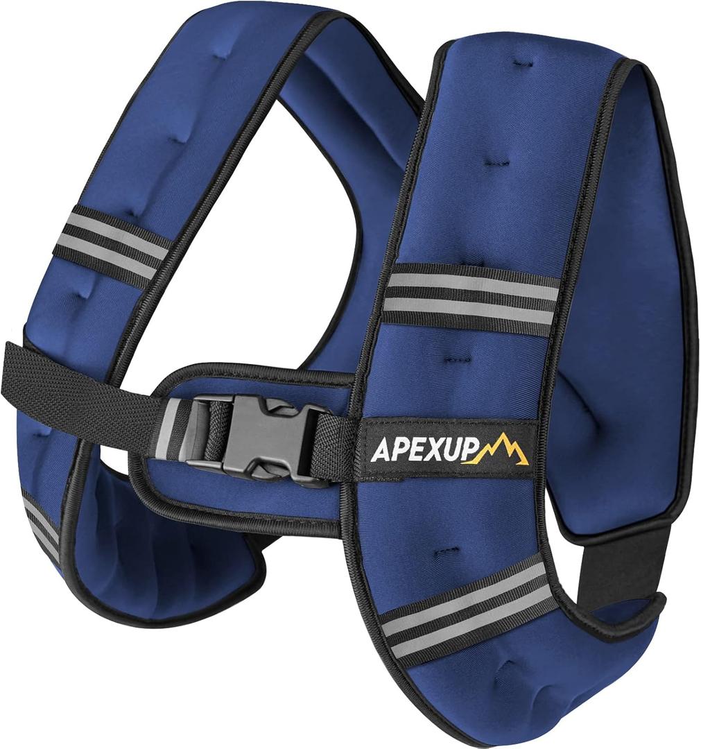 APEXUP 10lbs Weighted Vest Men Women, Weight Vest for Women Workout Equipment for Strength Training Running (Blue)