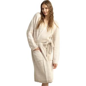 MH MYLUNE HOME Ultra Soft Robe With Pockets, Spa Bathrobe Loungewear Calf-Length, Plush Fuzzy Fluffy Wrap Robe for Women (2, Ombre Khaki)