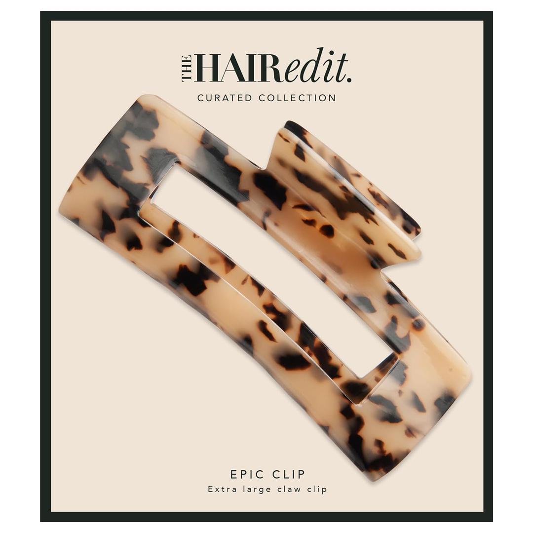 The Hair Edit Epic Extra Large Tortoise Claw Clip, Strong and Comfortable Hold for Thick and Long Hair, Chic Tortoise Hair Clip, Everyday Hair Accessories for Women, Large Claw Clip for All Day Hold