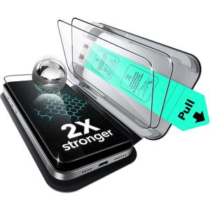 ESR 3 Pack for iPhone 15 Pro Max Screen Protector, Military Grade Shatterproof, 9H Hardness, Full Coverage Tempered Glass with UltraFit Tray