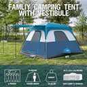 PORTAL 6 | 8 | 10 Person Family Camping Tent with Porch, Big Family Camping Tent with Tall Height, Good Ventilation, Water Resitant Large Tent for Outdoor Camping, Backyard (Deep Blue)