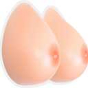 MERSTEYO Silicone Breast Forms Mastectomy Prosthesis For Cosplay Crossdresser Transgender Waterdrop 1 Pair A To II Cup (Beige)