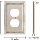 Henne Bery Sunken Pearls Heavy Duty Decorative Wall Plate Switch Plate Outlet Cover (Single Duplex, 2 Pack, Satin Nickel)
