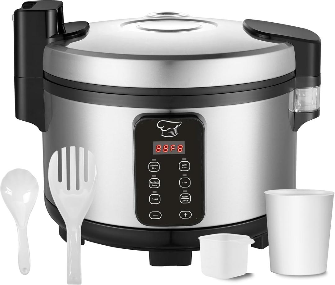Large 15L Commercial rice cooker 84 cups cooked / 32 cups uncooked rice Electiric Rice Cooker & Rice Warmer | Automatic Warm | Stainless Steel | with One-Touch Operation