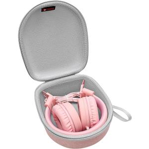 Kids Headphones Case Compatible with Elecder i37 / Noot K11 / iClever BTH12 / HS19 / BTH26 / JoySpark-T5 / Candy Bila BH03 / EarFun/IMYB/MIDOLA MD-B01 Foldable Kid Headphone, Pink (Case Only)