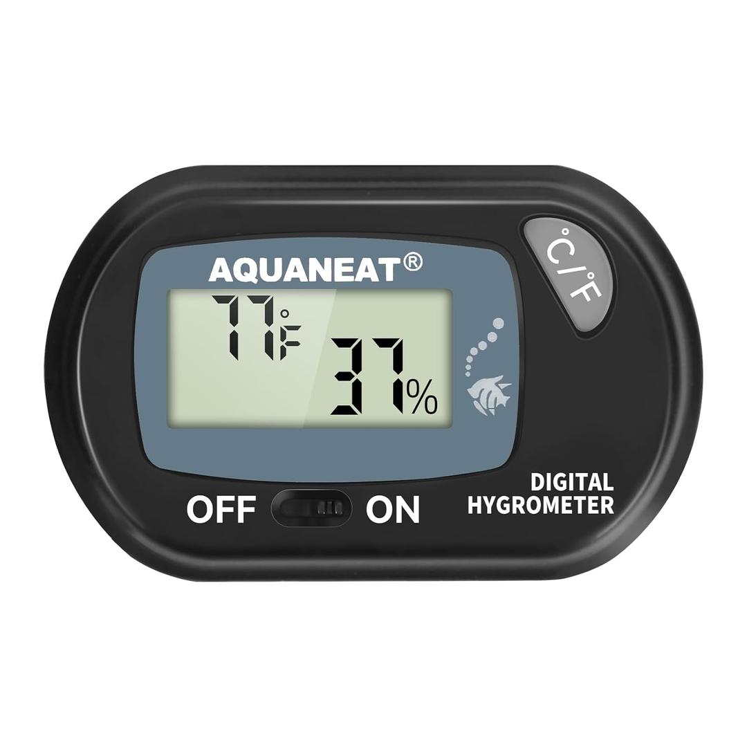 AQUANEAT Reptile Thermometer Hygrometer Digital Display Temperature and Humidity Moniter for Reptiles Rearing Box with Suction Cup (1 Pack)