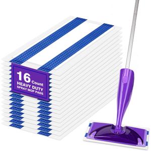 HOMEXCEL Multi-Layer Dry Floor Mop Pads Refills Compatible with Swiffer Wet Jet-All Purpose Multi Surface Floor Cleaner Spray Mop Pads Replacement for Hardwood Floor,16 Count