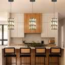 3 Pack Modern Crystal Pendant Lights for Kitchen Island LED Dimmable Glam Pendant Lighting Chandelier for Dining Room Hallway Corner Lamp Gold