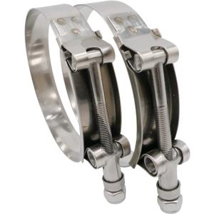 4" T Bolt Hose Clamp Stainless Steel - Working Range 108mm - 116mm for 4" I.D. Hose with 3mm - 6mm Wall Thickness, Roadformer T-bolt Hose Clamps Featured to Provide Reliable Sealing Force, 2 Pack