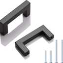 KNOBWELL 6 Pack 2-1/2" Black Cabinet Pulls, Stainless Steel Kitchen Cabinet Pull and Handles, Dresser Drawer Pulls, Hole Centers 2.5 inch, Overall Length 2-9/10 inch