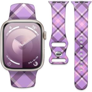 Sport Watch Band Compatible with Apple Watch 38mm 40mm 41mm, Waterproof Adjustable Soft Silicone Replacement Smartwatch Band for iWatch Series 10 9 8 7 6 5 4 3 2 1 Ultra for Women & Men