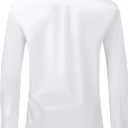 Alimens & Gentle Men's Dress Shirt Regular Fit Stretch Stain Shield Long Sleeve Solid Business Wedding Button Down Shirts (White, XL)