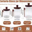 Coriario 20 OZ Glass Jar with Airtight Lid Spoon Ribbed Glass Candy Jars Wooden Handle Lids Wide Mouth Glass Coffee Storage Canister for Food Kitchen Sugar Cookie Tea Decorative