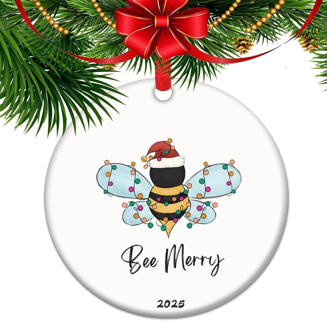 2025 Honey Bee Christmas Decor - Cute Bumblebee Tree Ornament, Bee Farm & Apiary Themed Gift for Bee Lovers, Festive Holiday Decoration (23)
