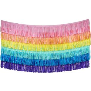 Tissue Paper Fringe Tassel Party Garland - Perfect Backdrop for All Events & Occasions (6-Count, Pastel Mix)