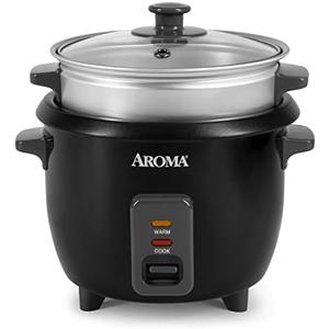 Aroma Housewares ARC-363-1NGB 3 Uncooked/6 Cups Cooked Rice Cooker, Steamer, Multicooker, 2-6 cups, Black