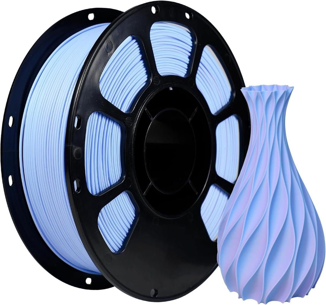 iBOSS Dual Color Matte PLA+ Filament, Matte Purple Blue 1.75mm 3D Printing Filament, 3D Printer PLA Plus Filament, Fit Most FDM 3D Printers, 1kg Spool (2.2lb)-Matte Purple Blue