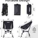 Wildhiker Ultralight Backpacking Chair Compact Camping Chairs for Adults with Pouch, Weighs 2.8 lbs with Anti-Sinking Large Feet for Beach, Hiking, Motorcycle, Travel, Festival Black