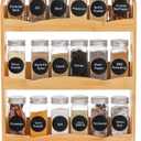 Jucoan 3-Tier Bamboo Spice Rack for Countertop, Wall Mounted Spice Holder Rack Seasoning Bottles Jar Organizer Shelf, Bathroom Organizer Rack, Spice Rack Only, Jars No Included, No Assembly Required