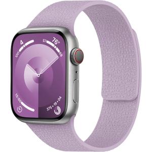 Magnetic Silicone Band Compatible with Apple Watch Band 38mm 40mm 41mm 42mm 44mm 45mm 46mm 49mm Women Men, Soft Waterproof Sport Strap for iWatch Series 11 10 9 8 7 6 5 4 3 2 1 SE Ultra (Lavender)