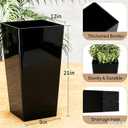 QCQHDU 21 inch Large Tall Taper Planters for Indoor & Outdoor Plants, 2 Pack Durable Plant-Flower-Tree Pots for Front Porch Patio Living Room Home Garden Decor, 12"W x 21"H