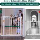 Babelio Baby Gate for Doorways and Stairs, 36-41" Pet Gate with Wide Walk Thru Door and Lock Indicator, No Drill Pressure Mounted Safety Gate with Double Lock and Self-Closing, White