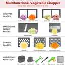 Vegetable Chopper, Onion Chopper Dicer, Mandoline Slicer, Food Chopper with Container, Vegetable Cutter for Salad Potato Carrot Garlic9 Blades, Grey (Gray)