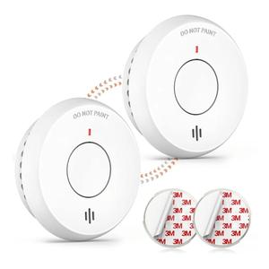 Ecoey Smoke Alarm, Wireless interconnectable Fire Alarm with Built-in Lithium Battery and Professional Anti-Insect Net, 10-Year Fire Safety with Silence Function, FJ111-B, Pack of 1