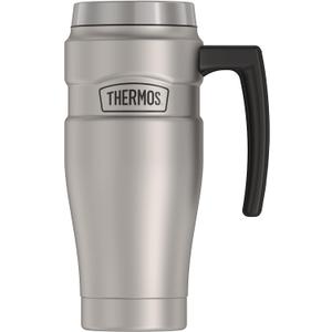 THERMOS Stainless King Vacuum-Insulated Travel Mug, 16 Ounce, Matte Stainless Steel