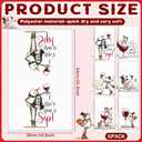 Hosuly 6 Pcs Christmas Snowman Wine Kitchen Towels Winter Decorative Hand Towels Xmas Snowman Dish Tea Kitchen Decor Christmas Cocktail Bar Decor for Home Wine Lover Gifts