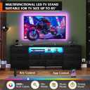WLIVE Long LED Dresser TV Stand for 85 Inch TV, 11 Drawers, Black, 75.51"W for 85 inch TV