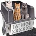 Tripamin XXXXXL Stainless Steel Litter Box with High Sides 28"x20"x16"